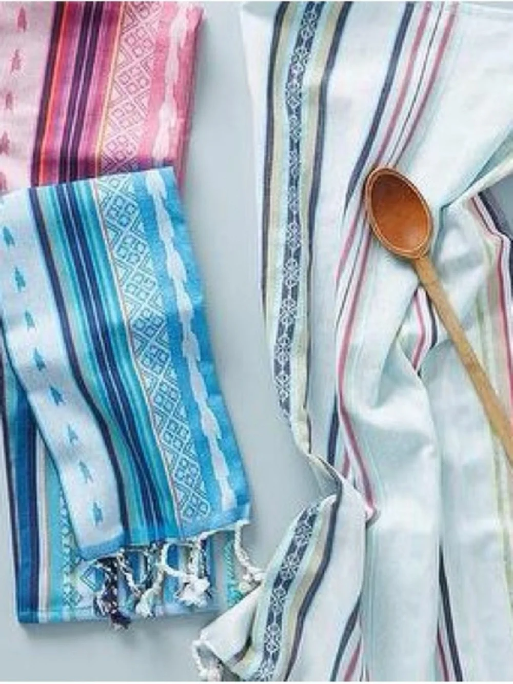 New🌟Anthropologie-Zahra Colored Stripe Dishtowels set of 2